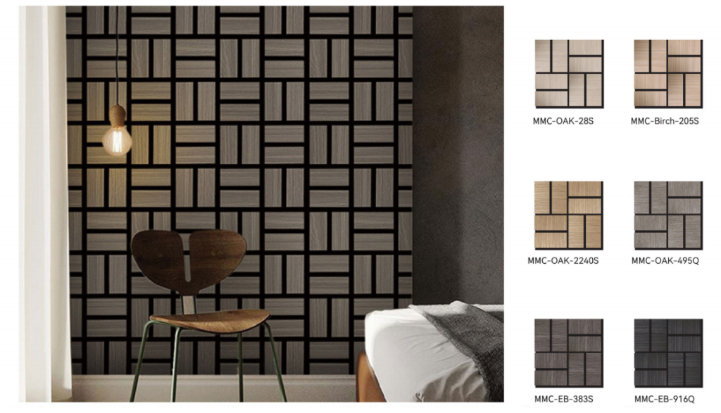 Decorative 3D wave acoustic panels and curved wood slats for professional sound diffusion and architectural aesthetics.