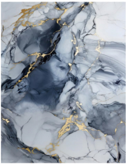 Luxury Golden Smoke Ink marble texture with fluid grey clouds and gold leaf veins for high-gloss PVC UV wall panels and artistic feature walls.
