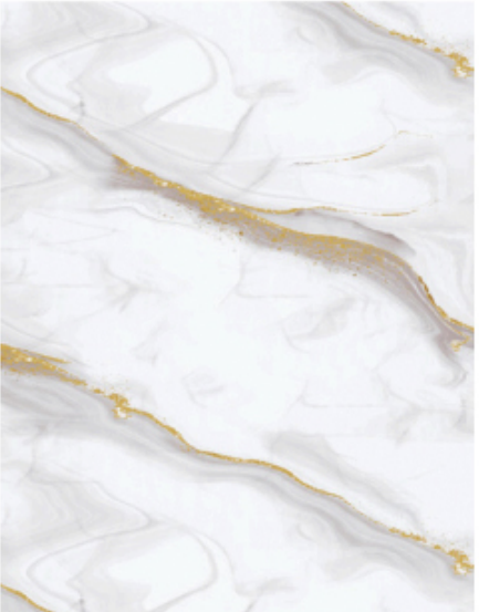 Luxury Golden Wave white silk marble texture with soft grey fluid veins and gold glitter edges for high-gloss PVC UV wall panels and hotel bedroom decor.