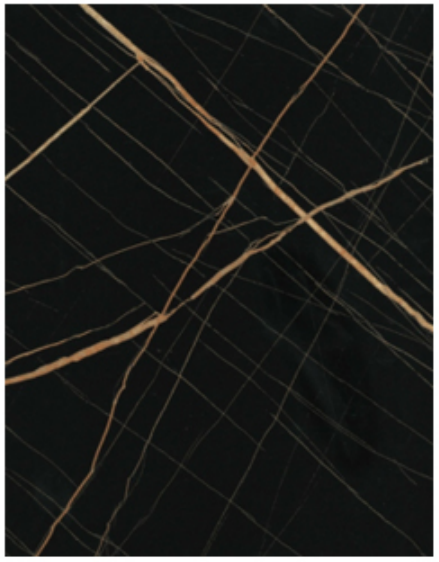 Laurent Black Gold marble texture for high-gloss PVC UV wall panels and interior cladding
