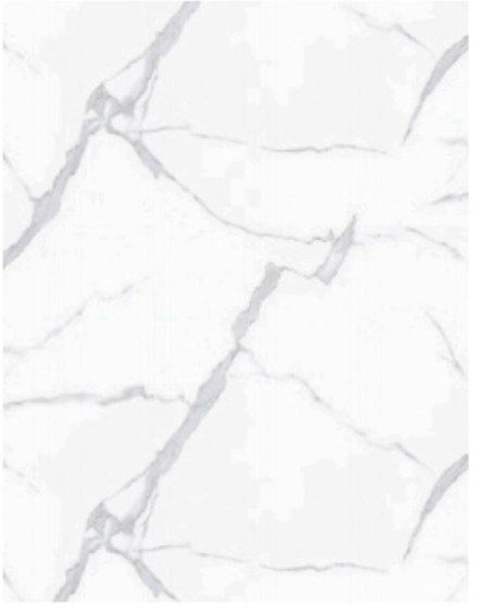 Volakas White marble texture with grey veins for high-gloss PVC UV wall panels and hotel interior decor